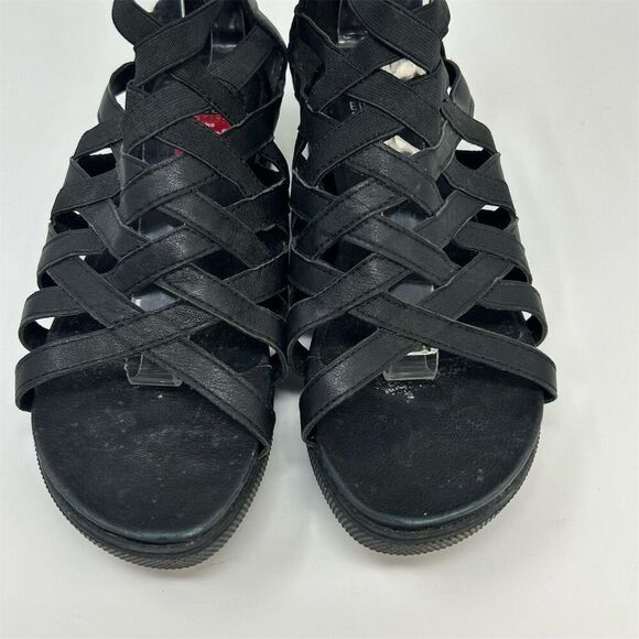Eileen Fisher Women's Black Gladiator Sandals Size 7 Summer Casual Back Zipper - Picture 5 of 11
